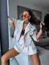 Crop faux leather jacket MU03 - beige